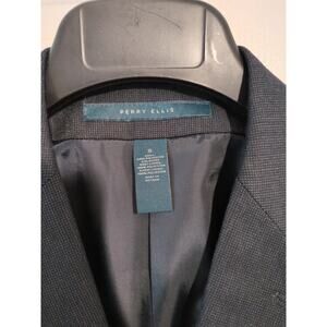 Perry Ellis Navy Blue Suit Jacket and Vest set, Size Small